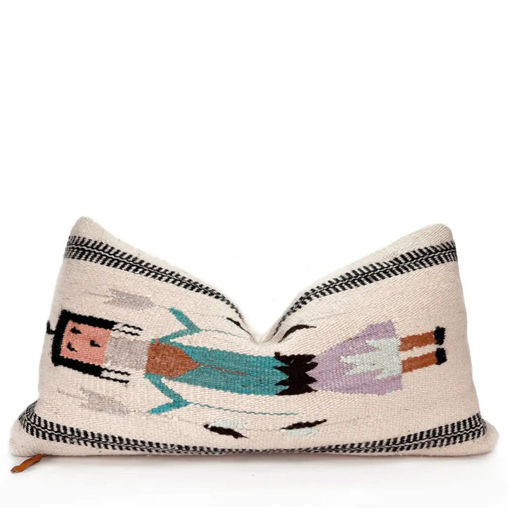 Light Tribal Woven Folk Lumbar Pillow