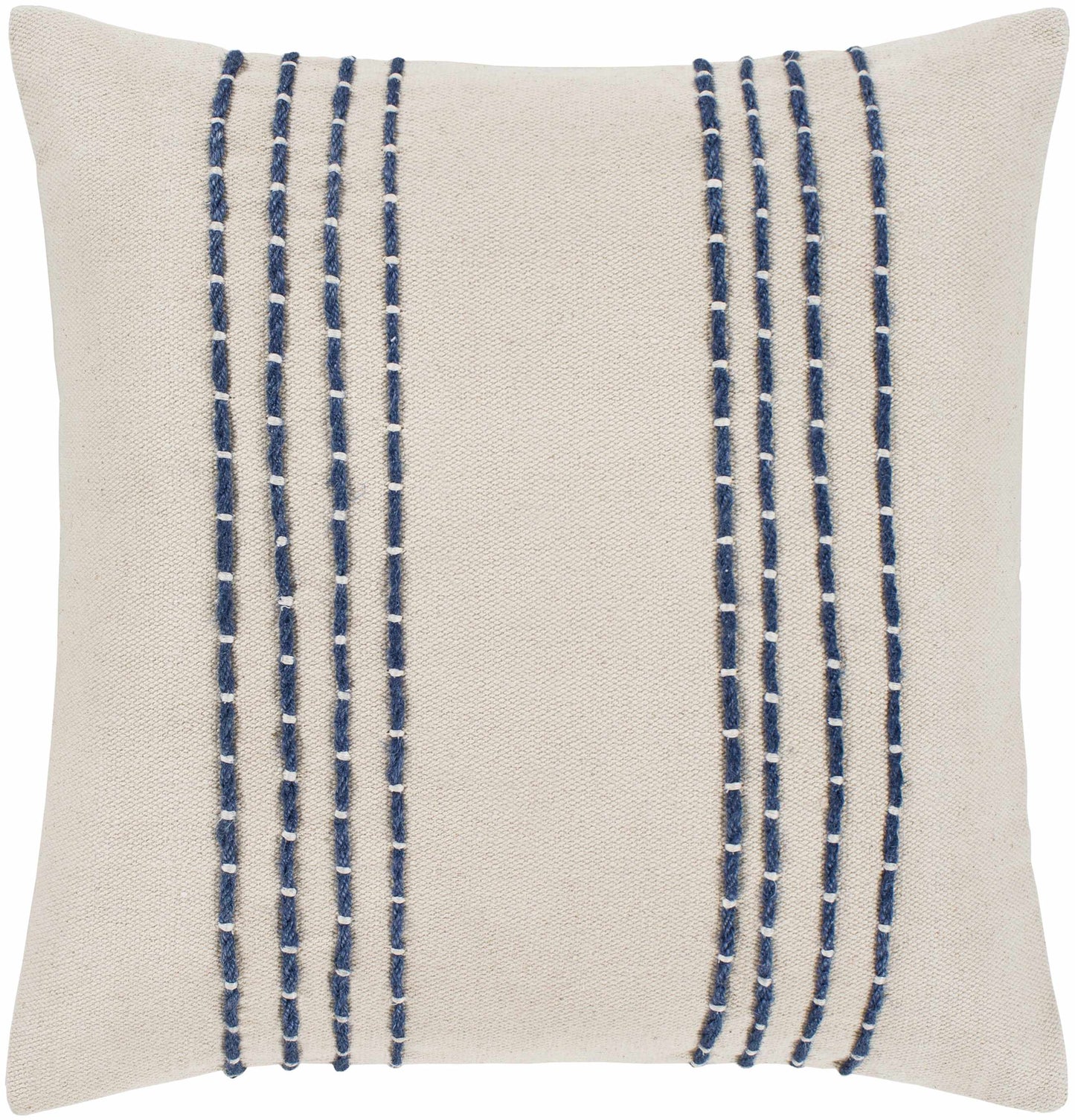 Listie Striped Accent Pillow, Beige & Navy