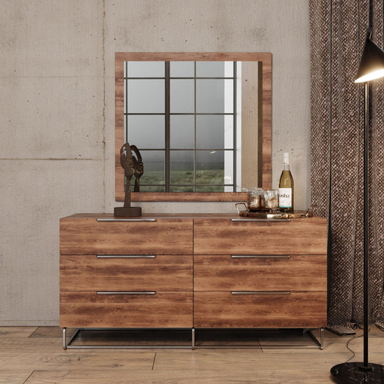 Queen Nova Domus Lorenzo Italian Modern Walnut Bedroom Set