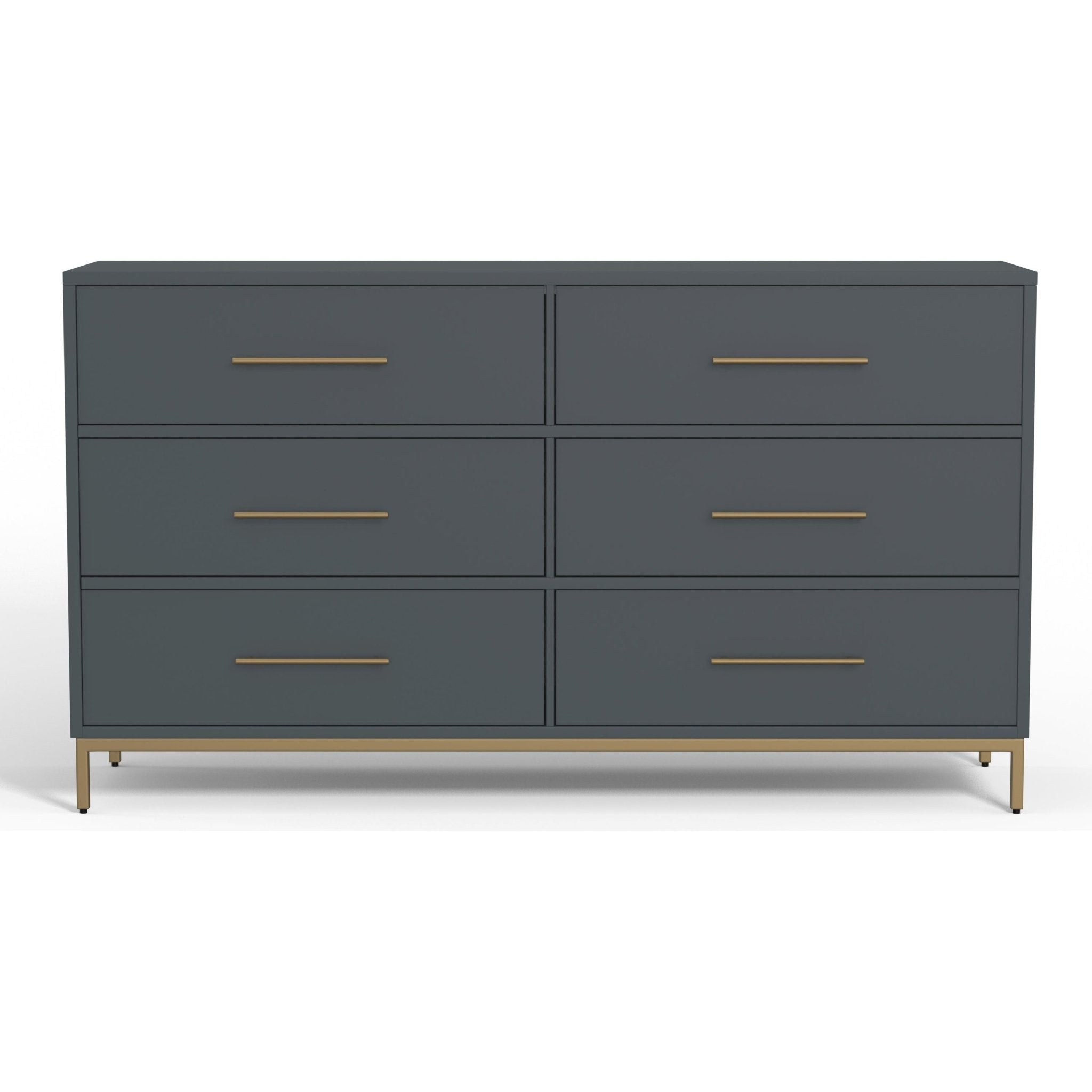 Madelyn Six Drawer Dresser, Slate Gray