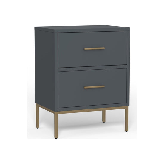 Madelyn Two Drawer Nightstand, Slate Gray