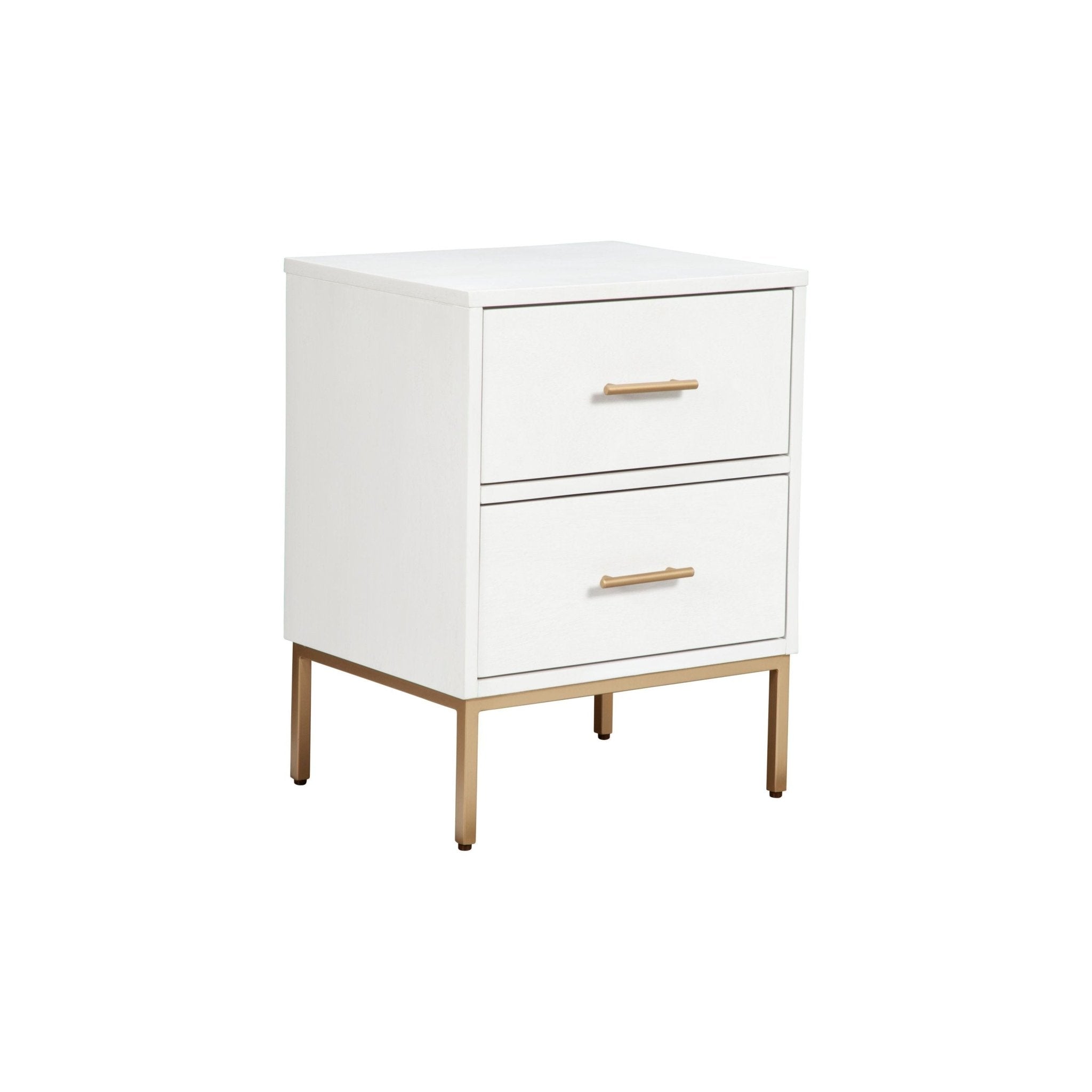 Madelyn Two Drawer Nightstand, White