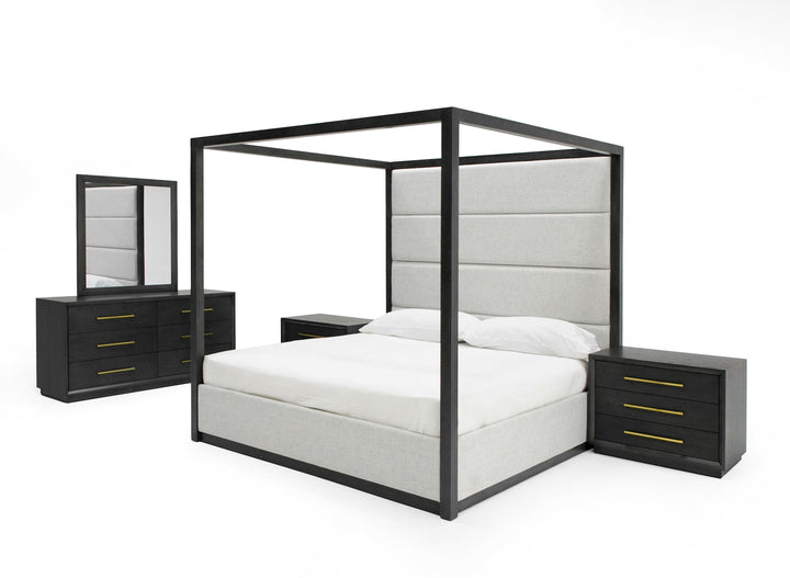 Modrest Manhattan- Contemporary Canopy Grey Bedroom Set-eastern