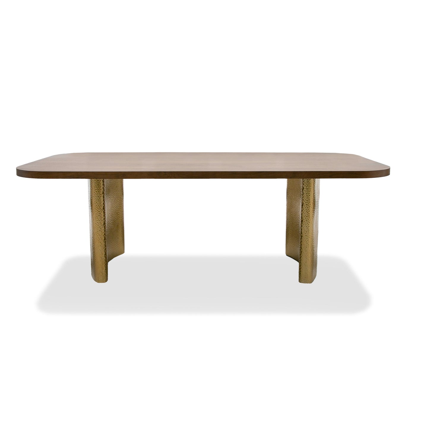 Modrest Marjorie - Modern Walnut + Brushed Gold Rectangular Dining Table