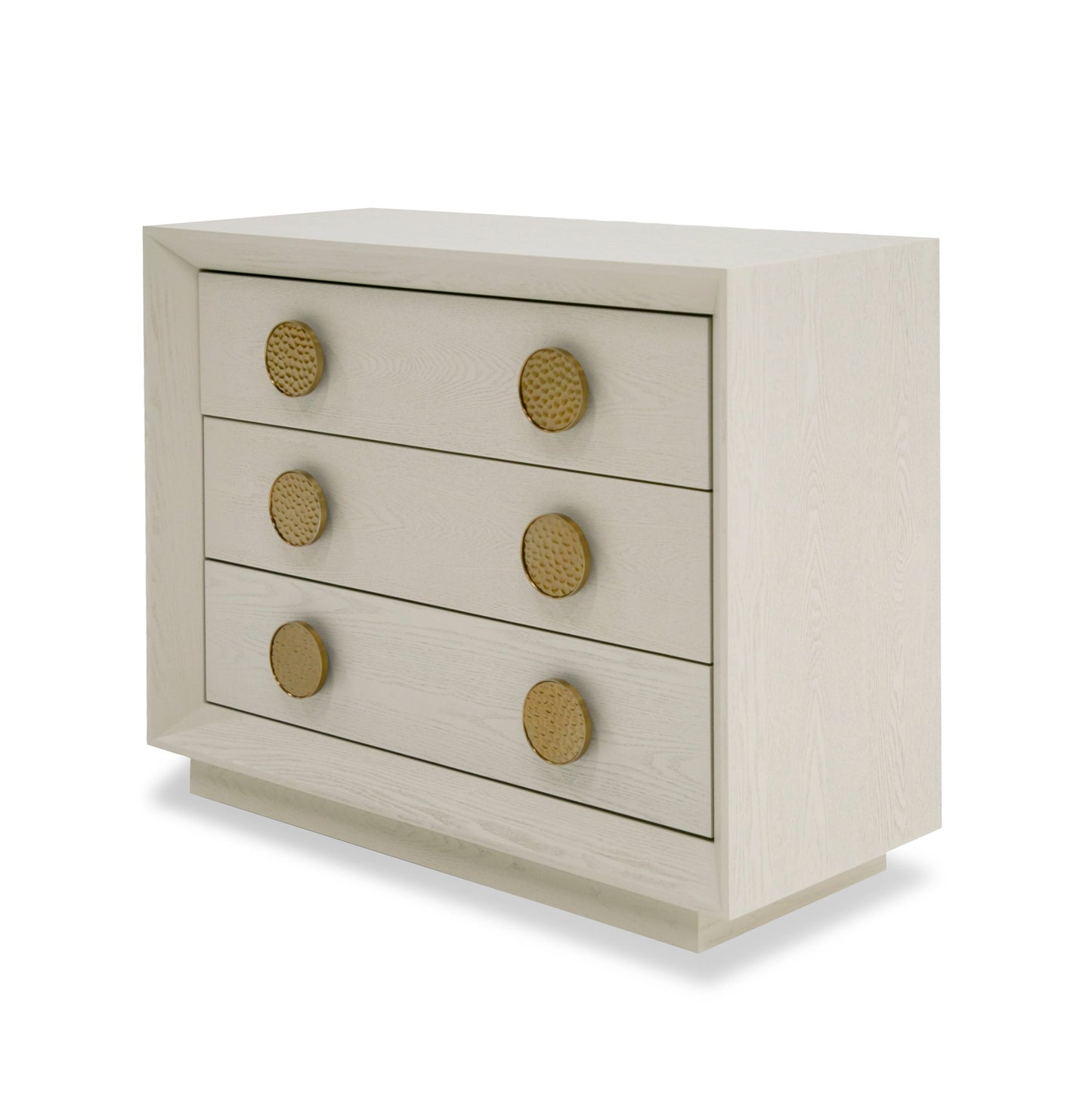 Modrest Marjorie - Modern Cream & Brushed Gold Nightstand