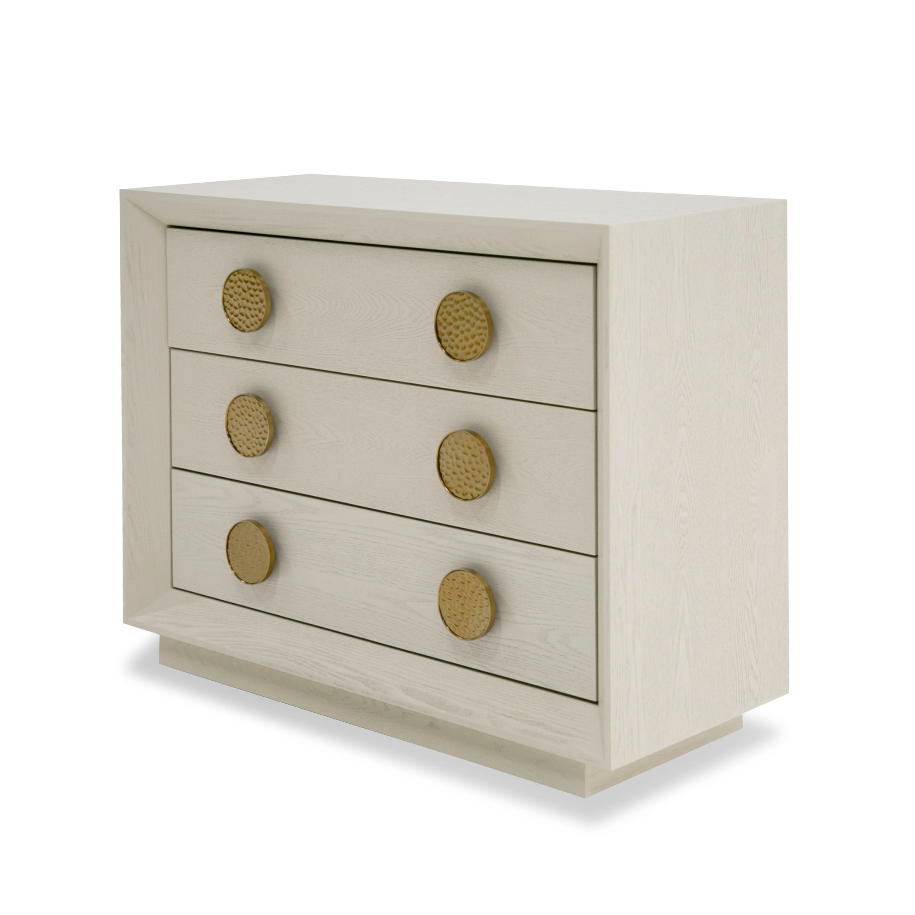 Modrest Marjorie - Modern Cream & Brushed Gold Nightstand