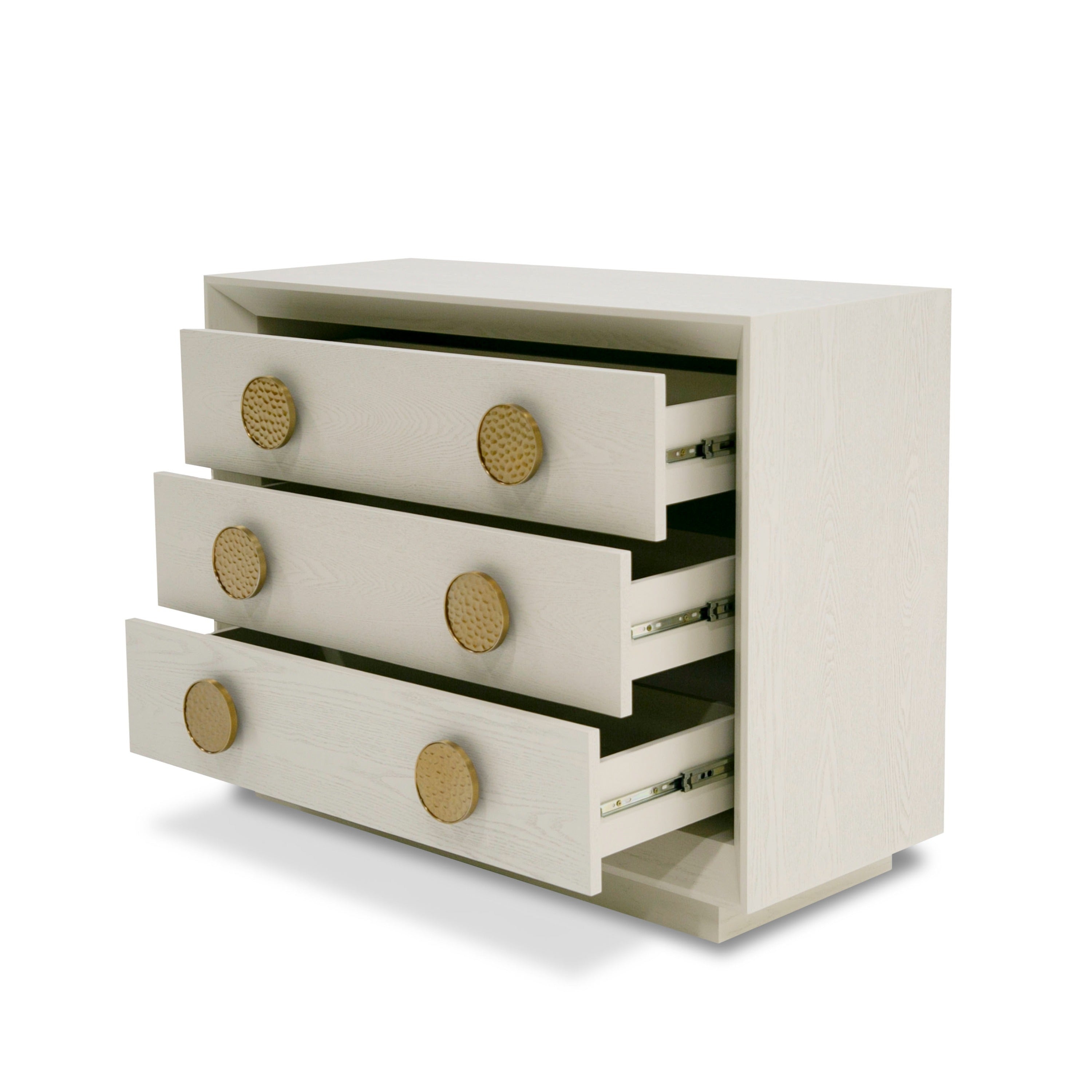 Modrest Marjorie - Modern Cream & Brushed Gold Nightstand