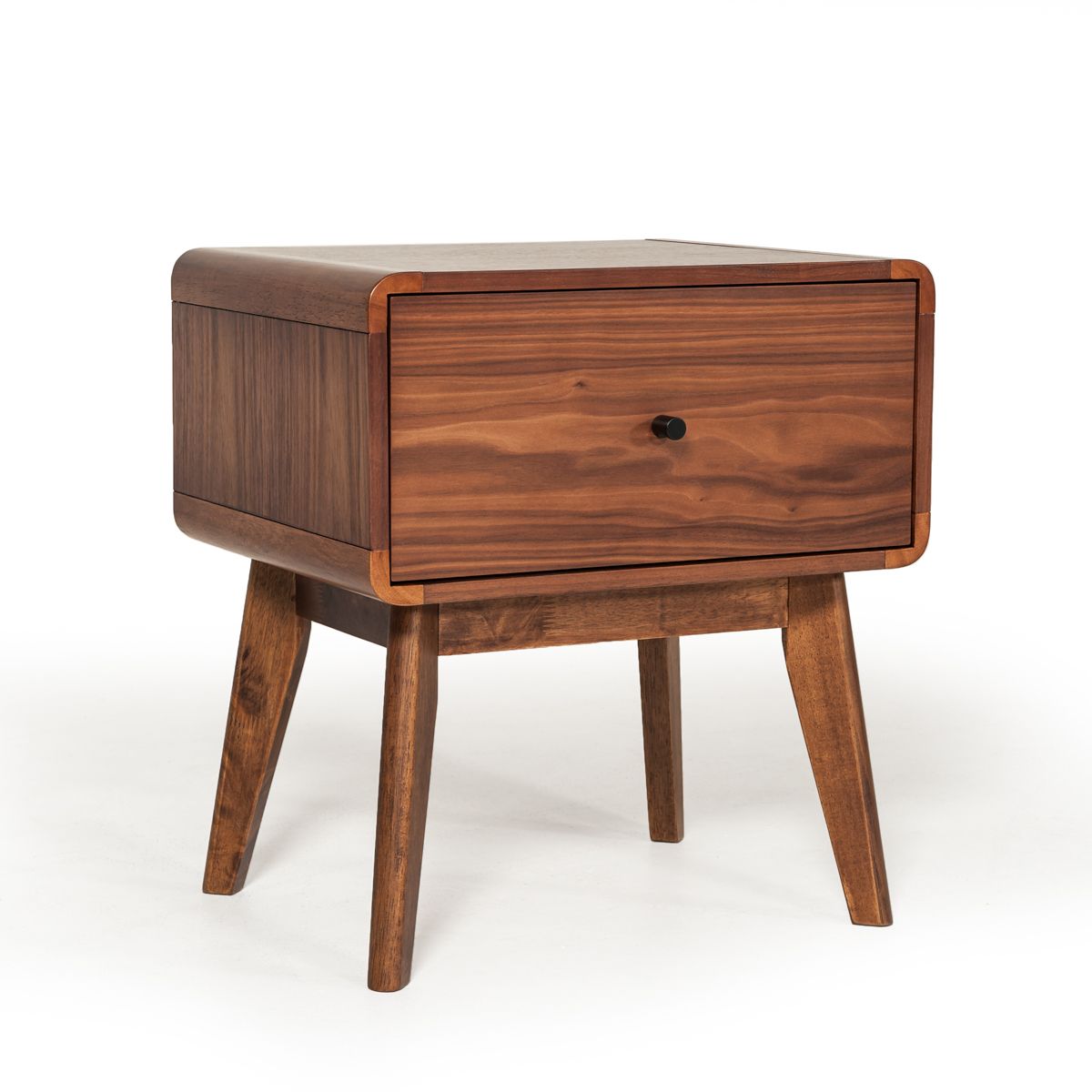 Modrest Marshall Mid-Century Modern Walnut Nightstand