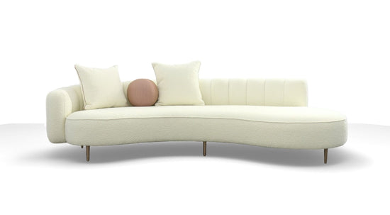 Modrest - Maveric Modern Cream Fabric Chaise