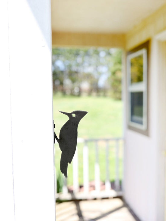 Metal Bird Statue - Woodpecker Bird Art