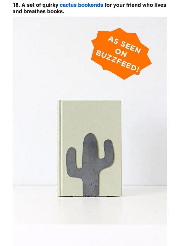 Metal Cactus Bookend