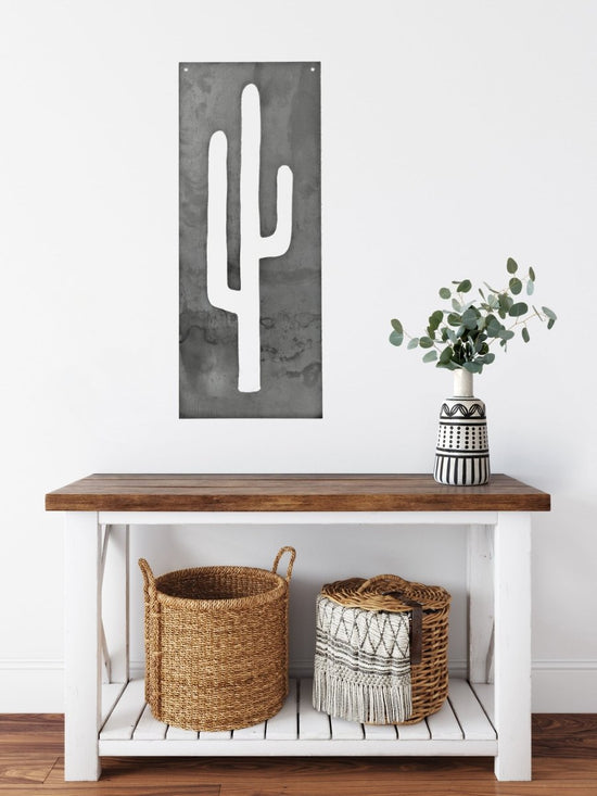 Metal Cactus Home Decor Panel