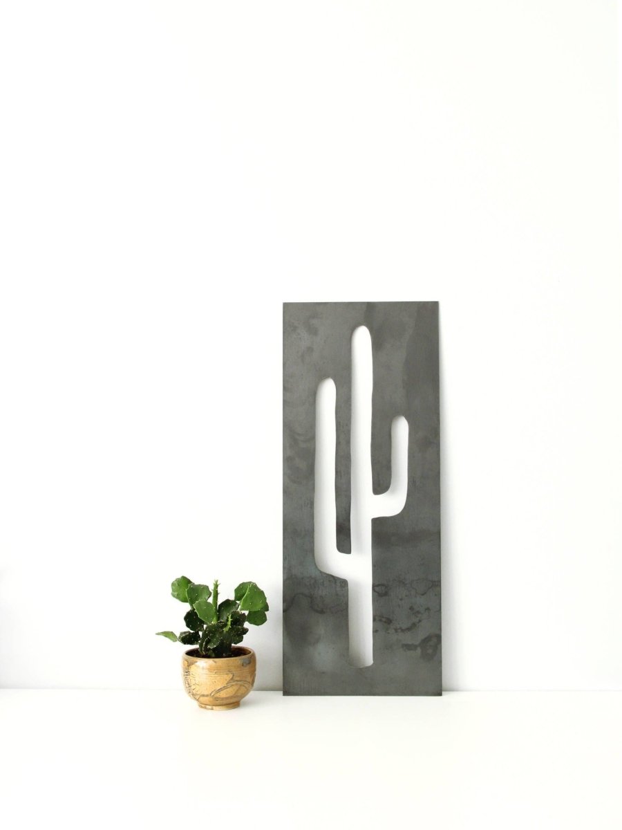 Metal Cactus Home Decor Panel