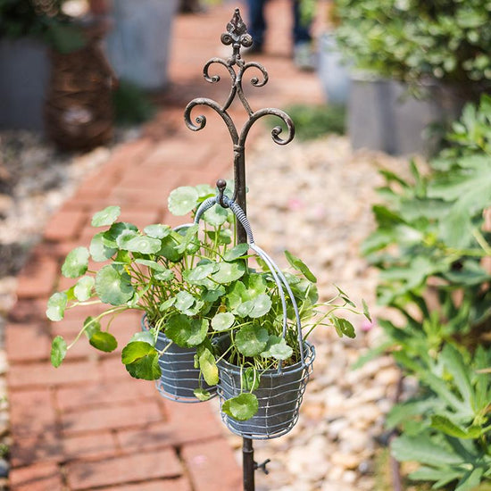 Metal Hanging Plant Stand with Hook Adjustable Height