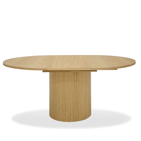 Modrest Miami - Modern Natural Oak Round Dining Table With Extension