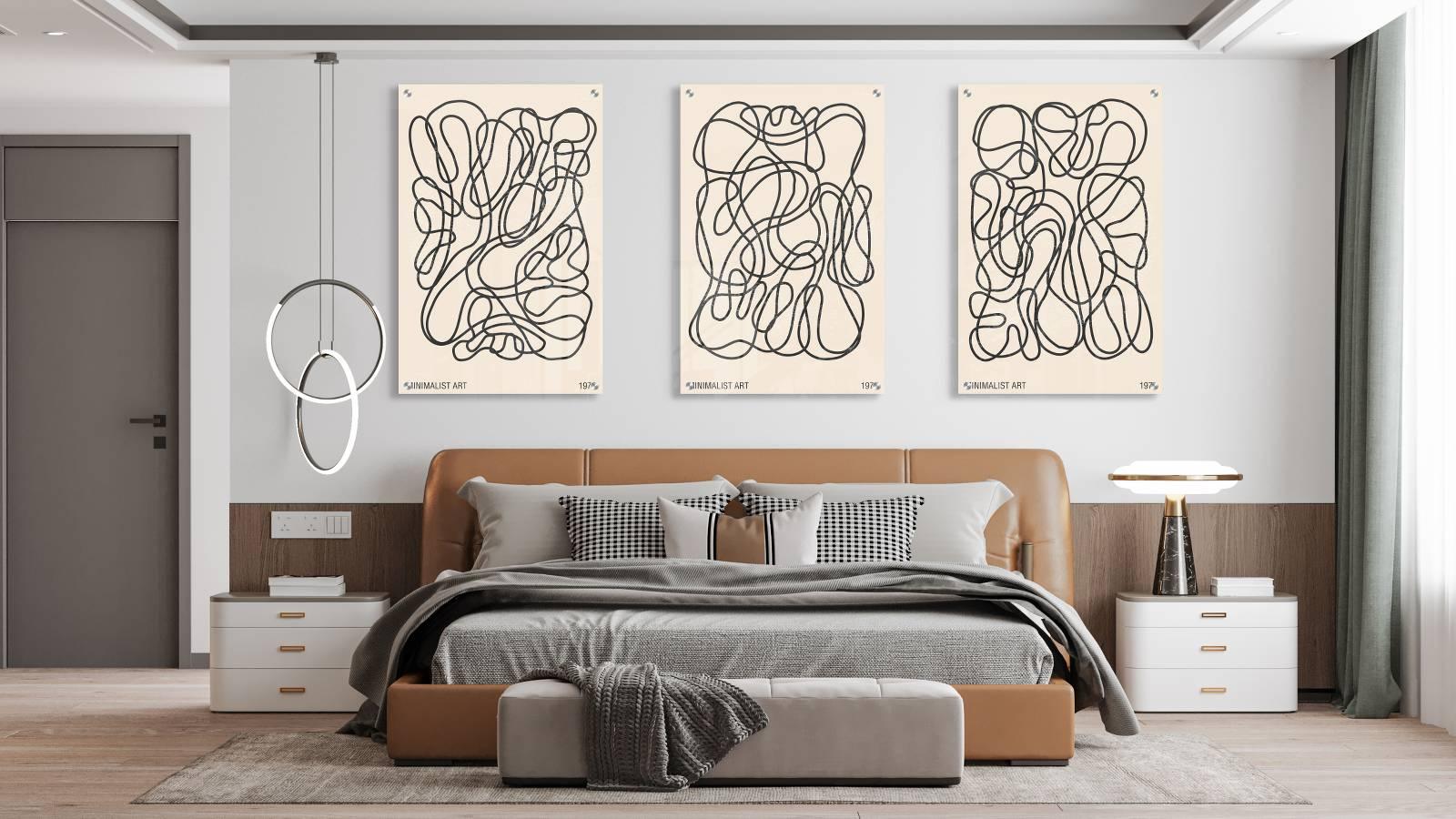 Minimalism Art Set of 3 Prints Modern Wall Art Modern Artwork