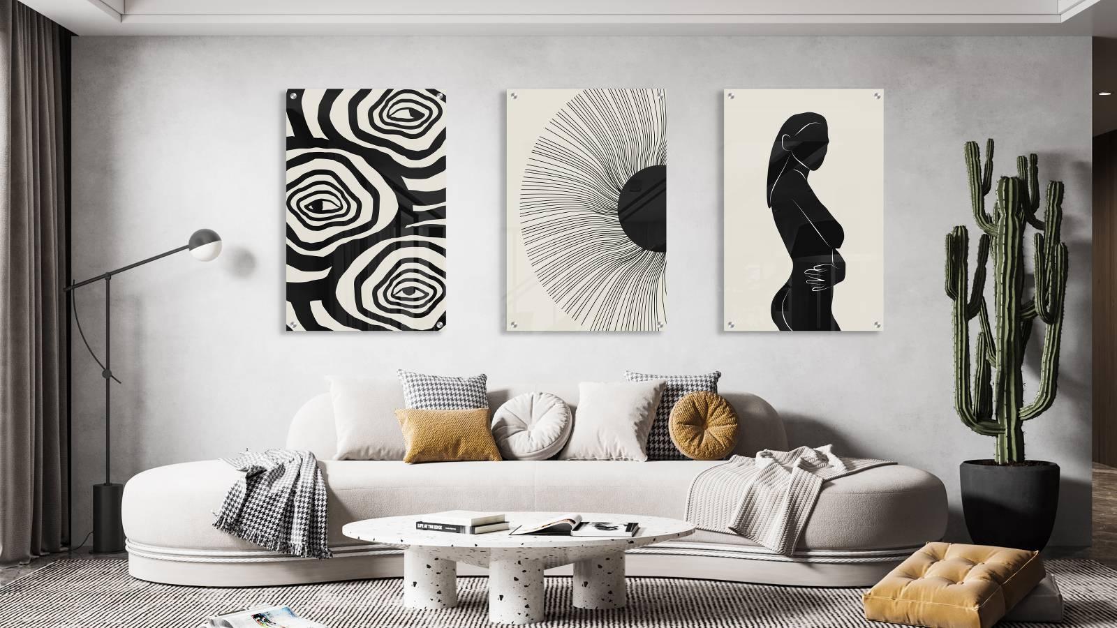 Modern Art Set of 3 Prints Modern Wall Art Modern Artwork