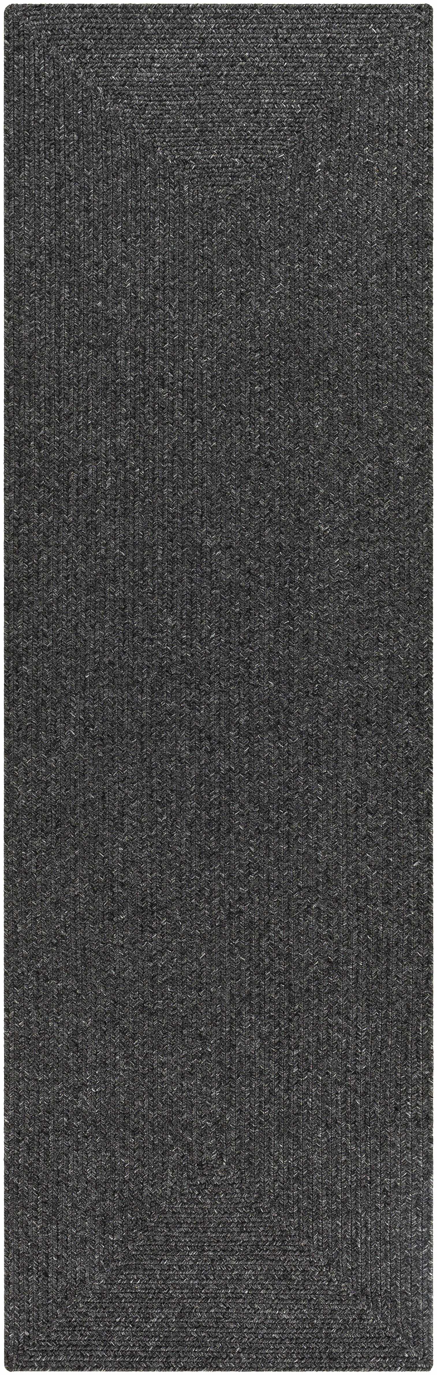 Braided Faux Jute Rug, Black