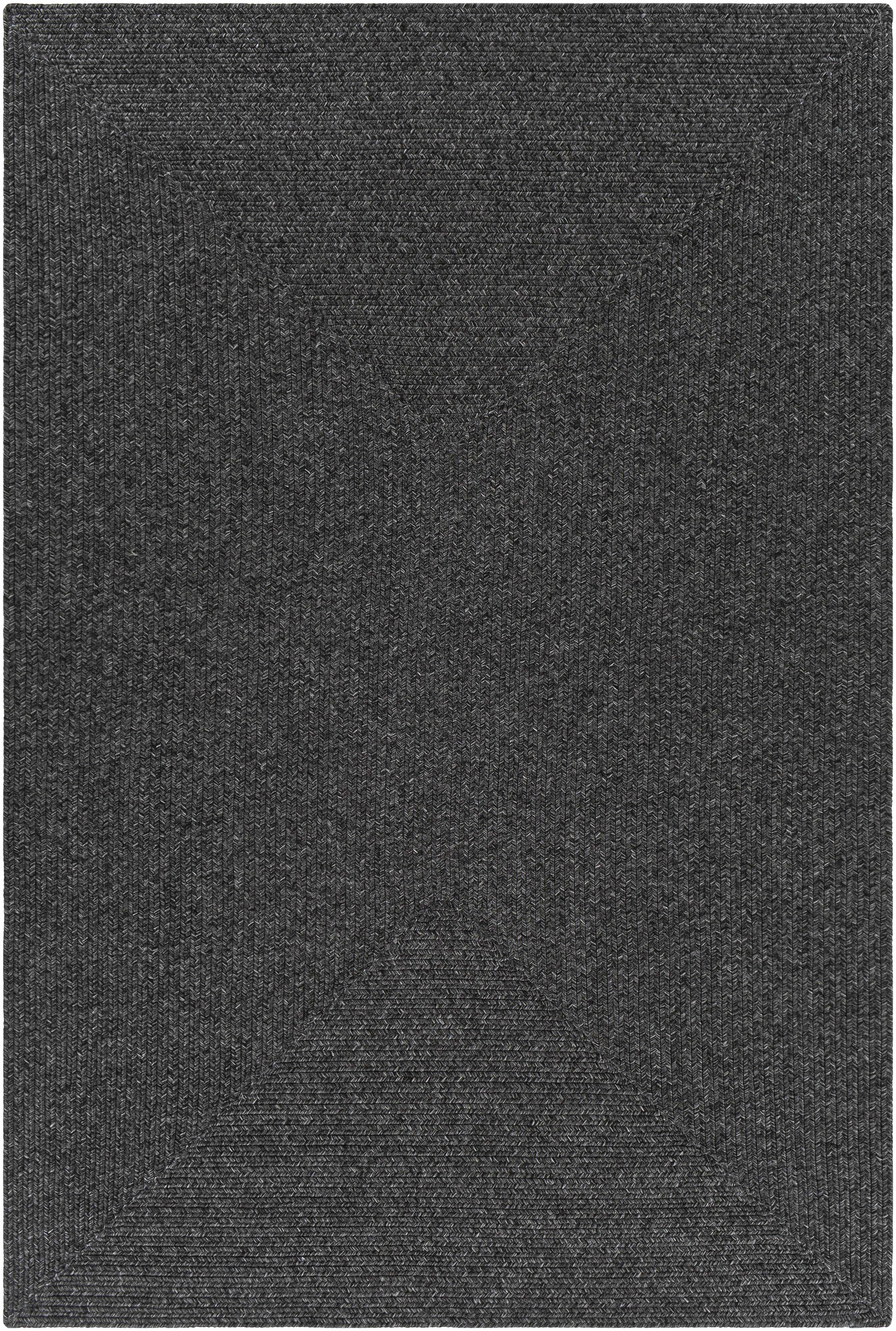 Braided Faux Jute Rug, Black