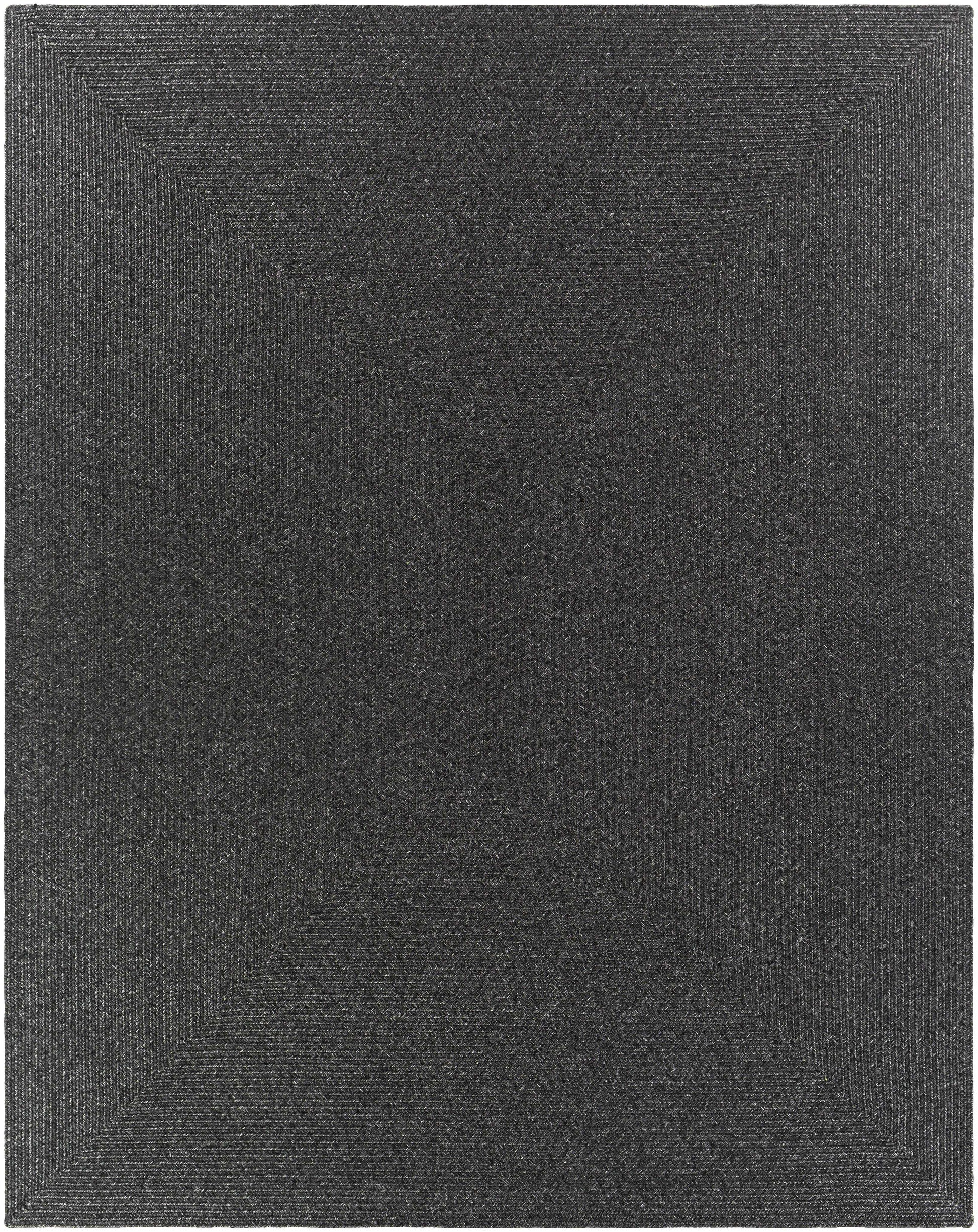 Braided Faux Jute Rug, Black