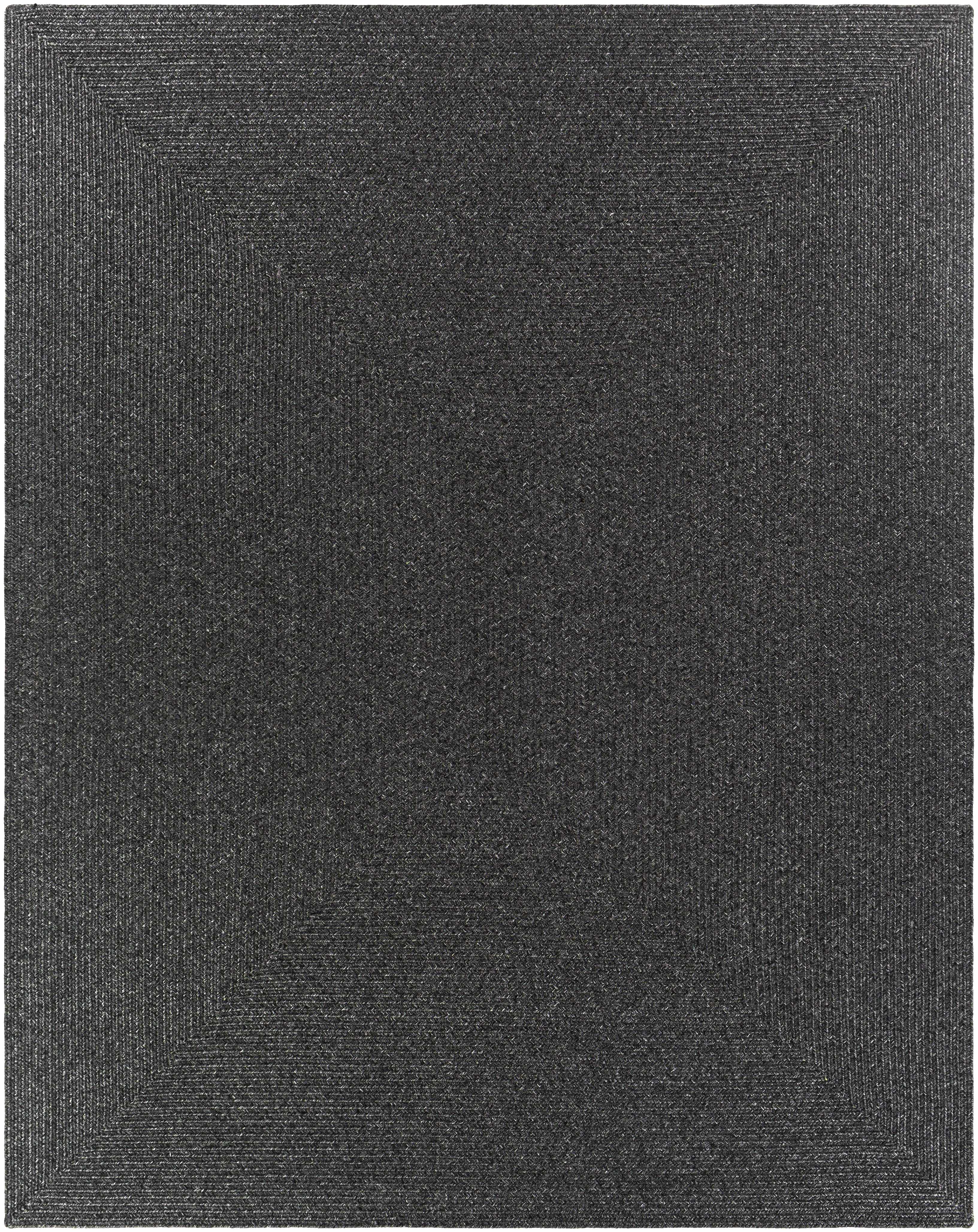 Braided Faux Jute Rug, Black