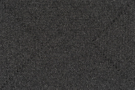 Braided Faux Jute Rug, Black