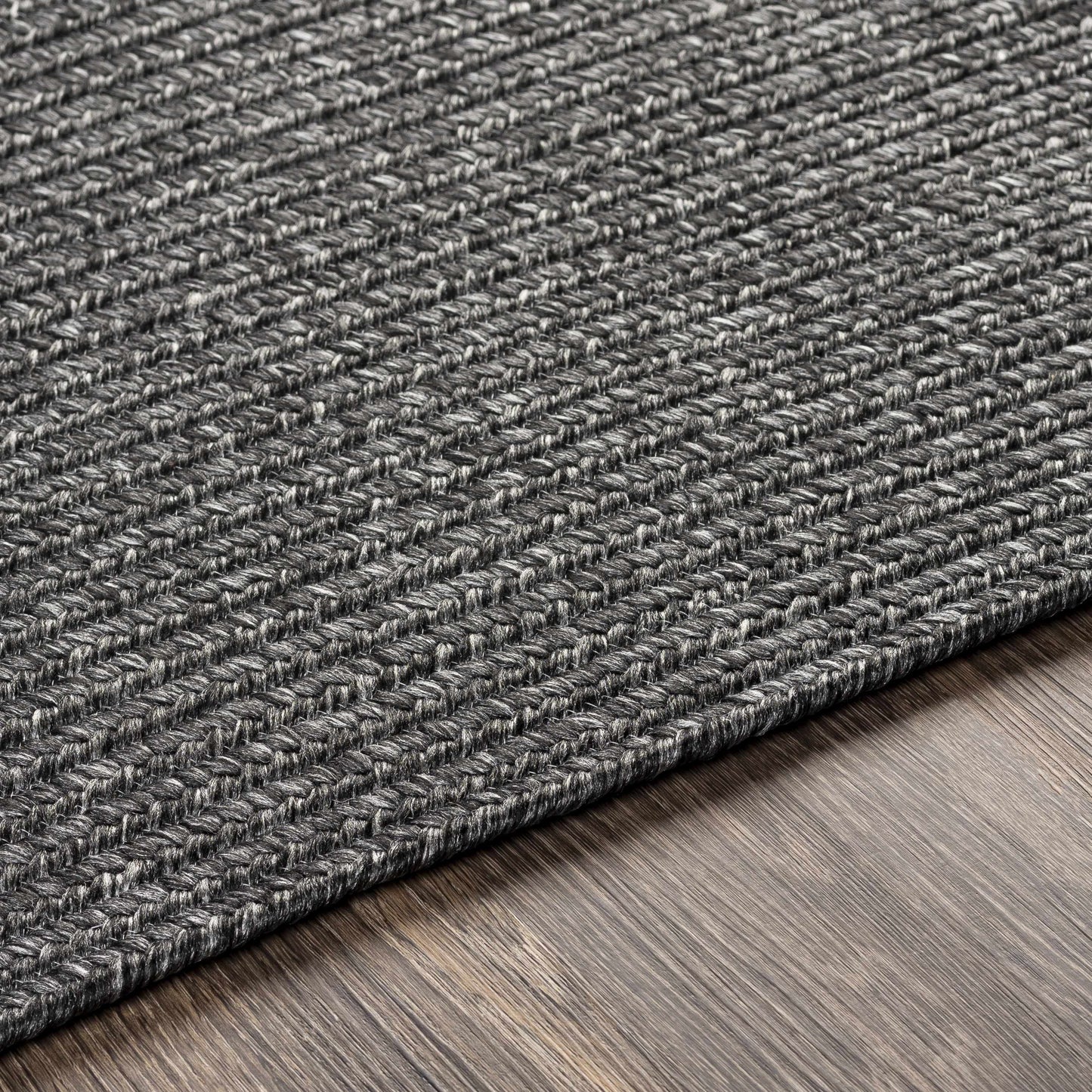 Braided Faux Jute Rug, Black