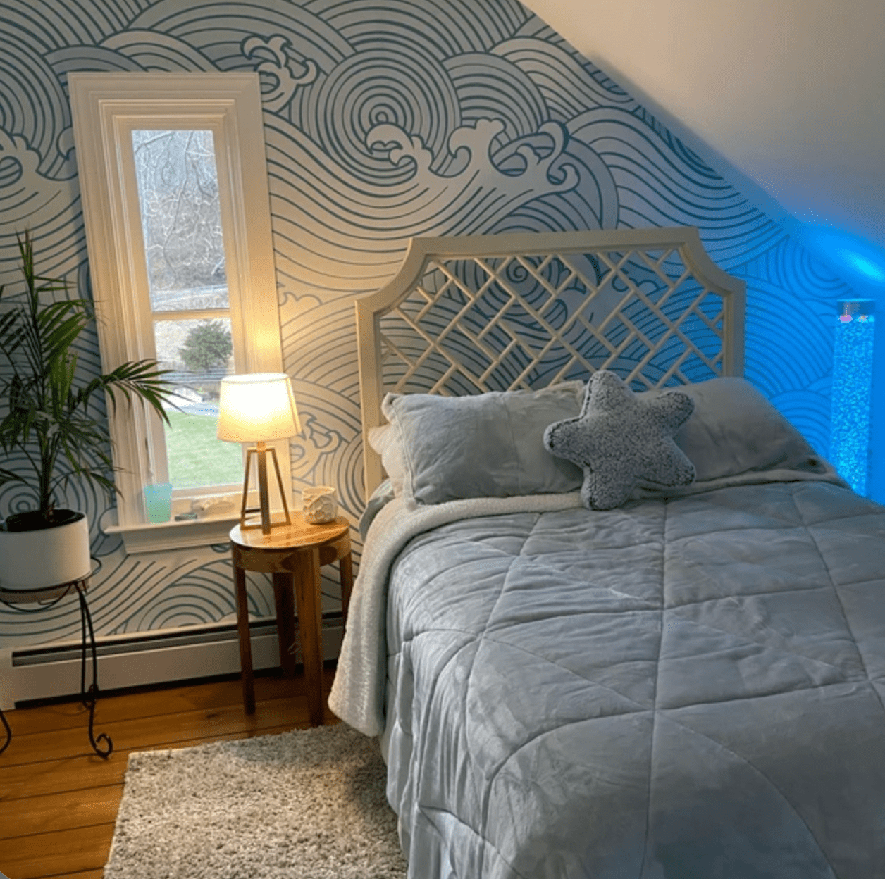 Ocean Dream Mural Bright Blue