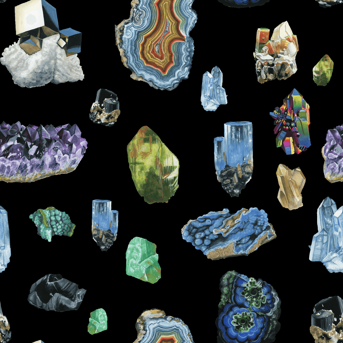 Material Minerals on Black