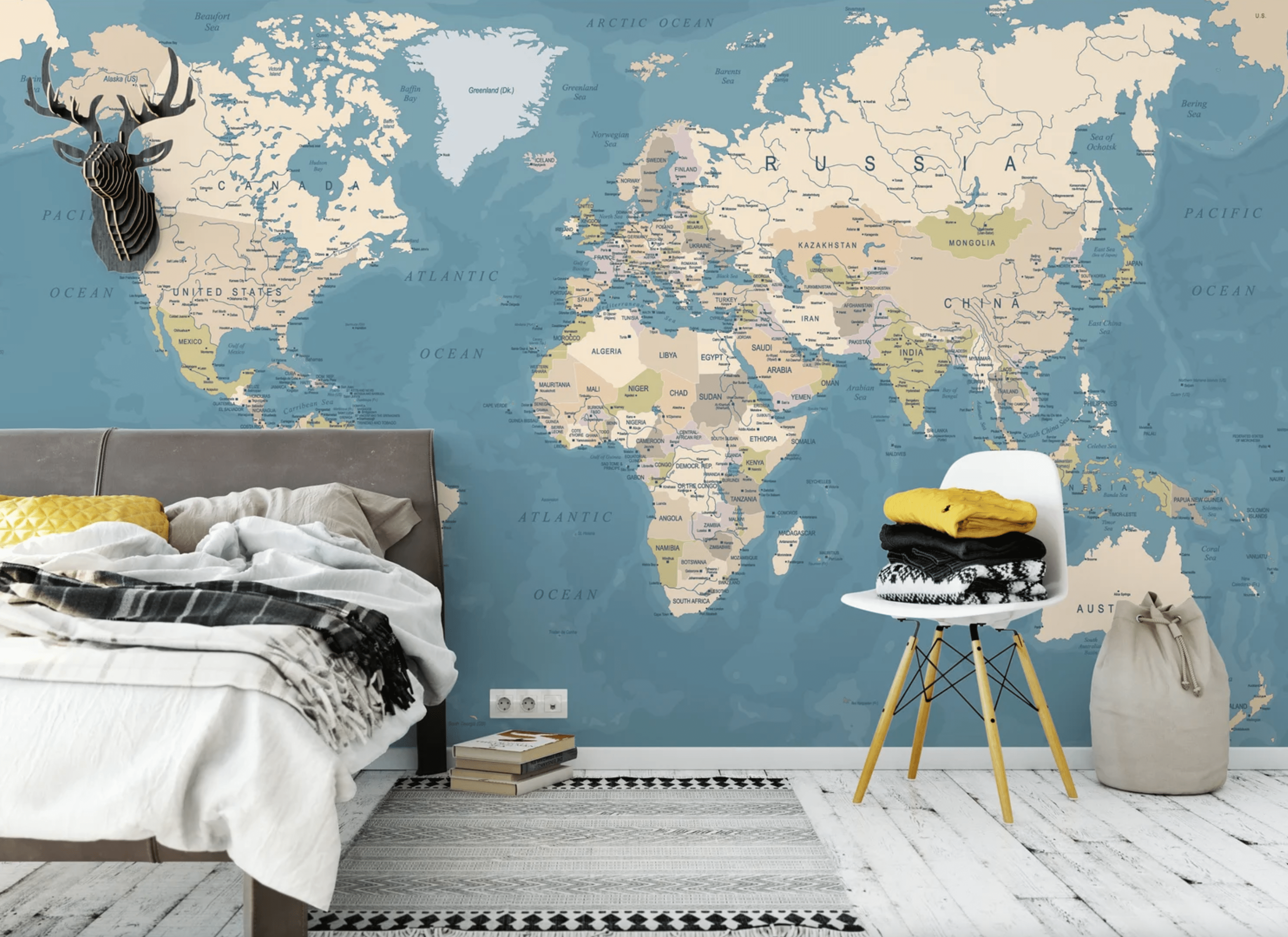 World Map Mural