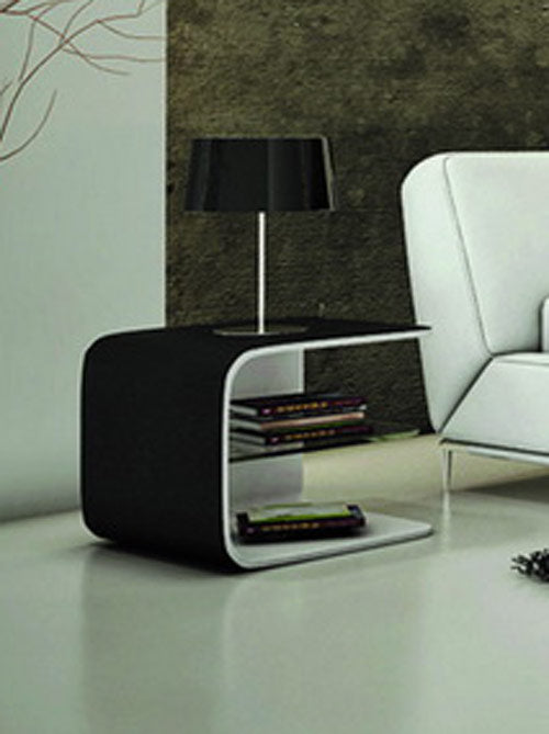 Spirit Contemporary Black and White Nightstand