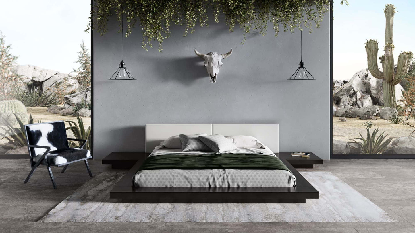 Modrest Tokyo - Eastern King Contemporary Black and White Platform Bed