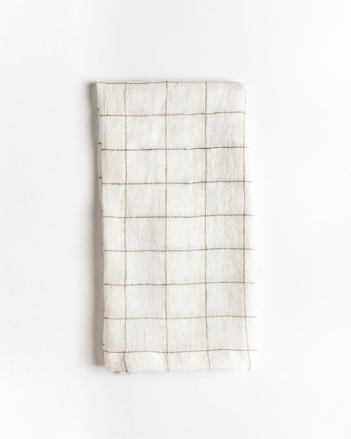 Stone Washed Linen Windowpane Napkins