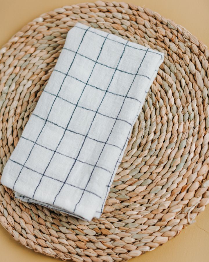 Stone Washed Linen Windowpane Napkins