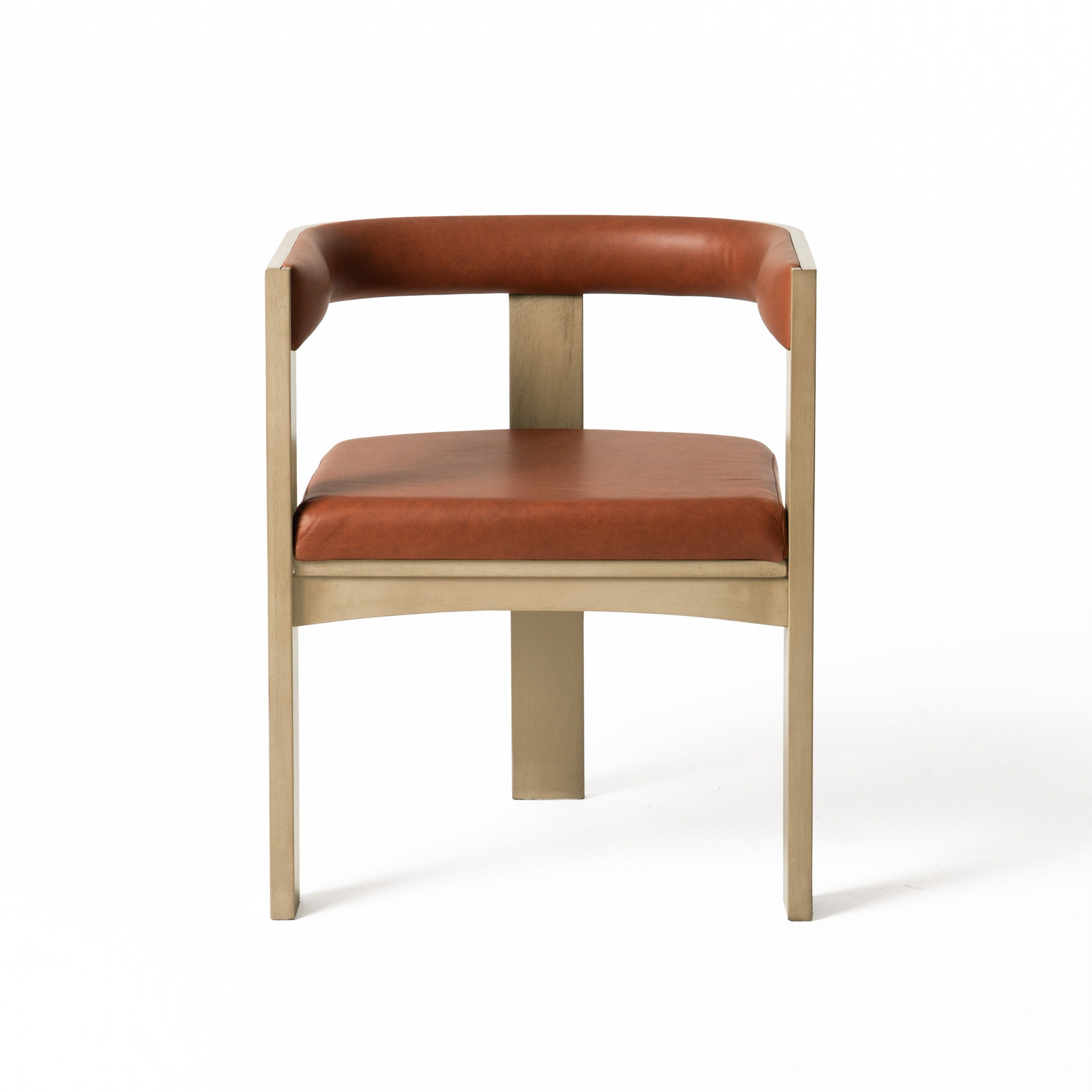 Nova Domus Oshana - Modern Rust Leatherette + White Oak Dining Chair