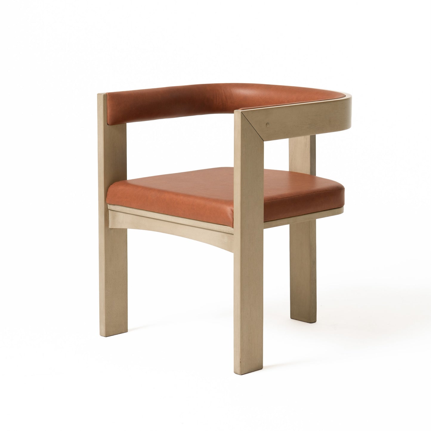 Nova Domus Oshana - Modern Rust Leatherette + White Oak Dining Chair