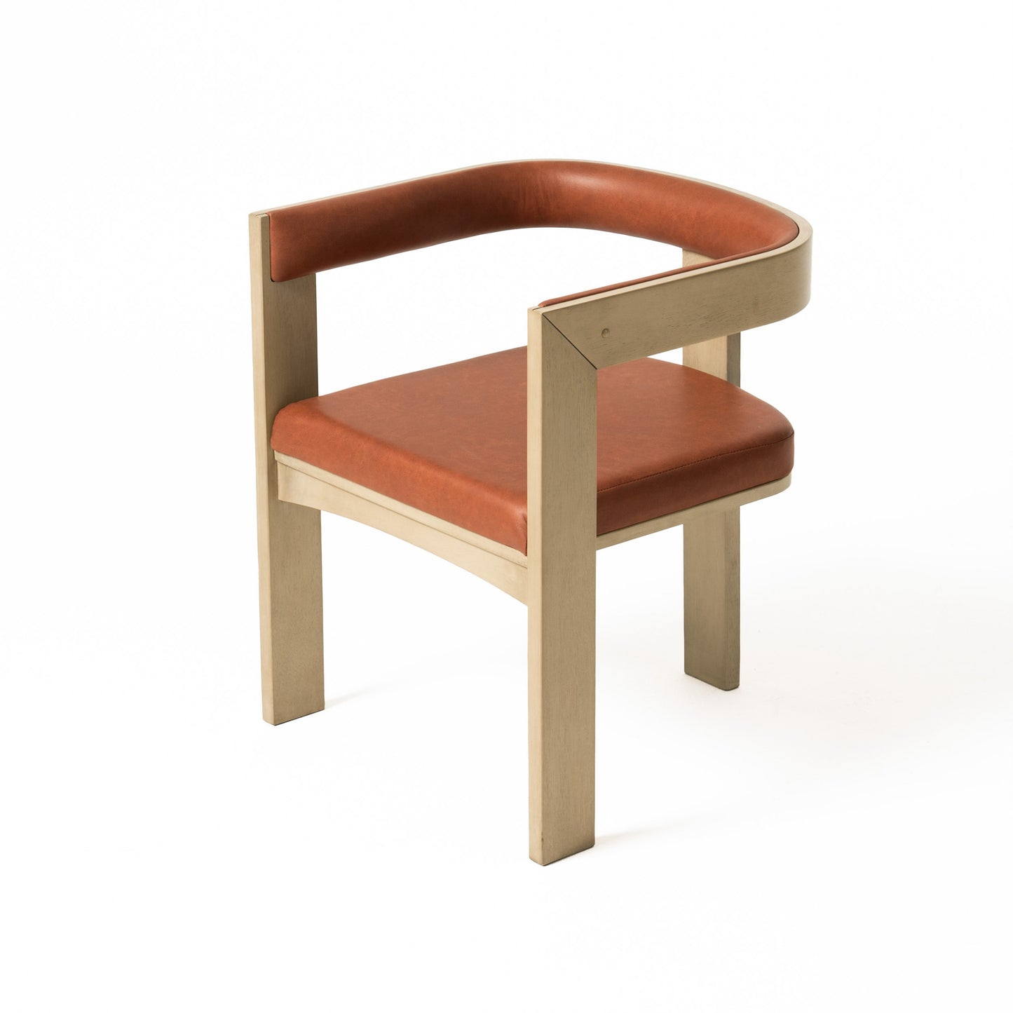 Nova Domus Oshana - Modern Rust Leatherette + White Oak Dining Chair