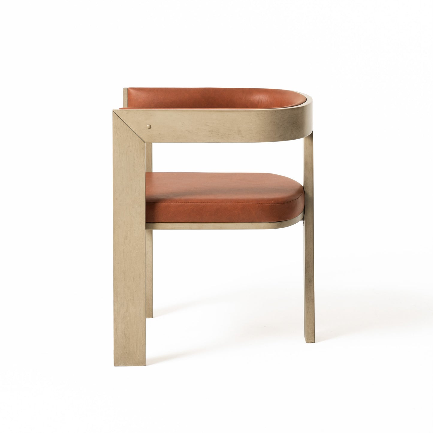 Nova Domus Oshana - Modern Rust Leatherette + White Oak Dining Chair