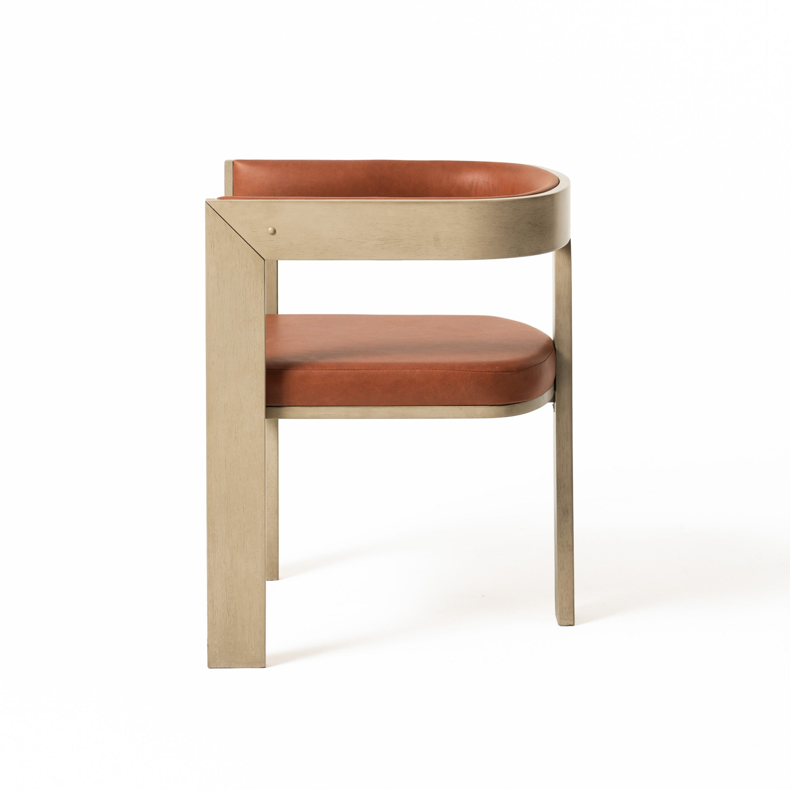 Nova Domus Oshana - Modern Rust Leatherette + White Oak Dining Chair