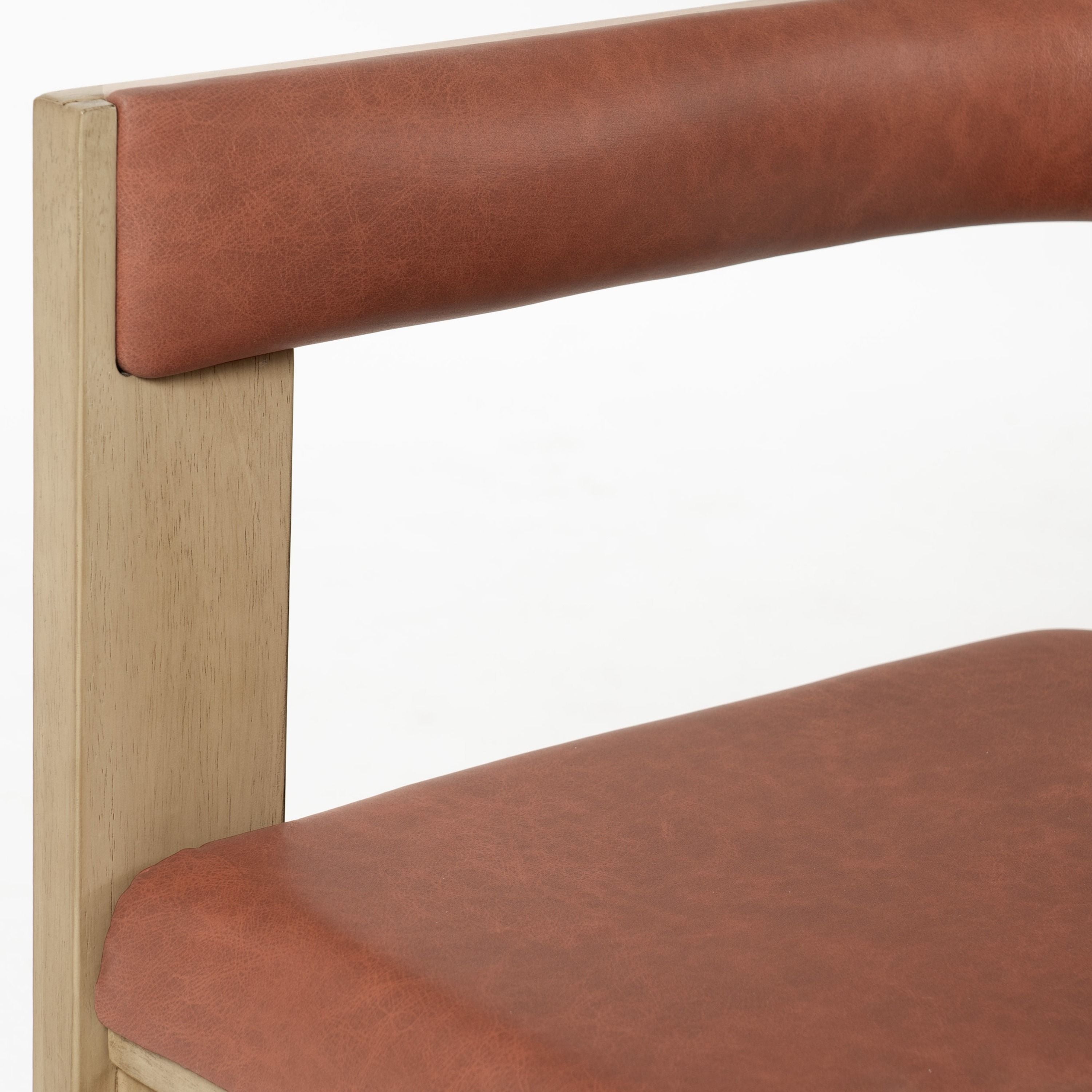 Nova Domus Oshana - Modern Rust Leatherette + White Oak Dining Chair