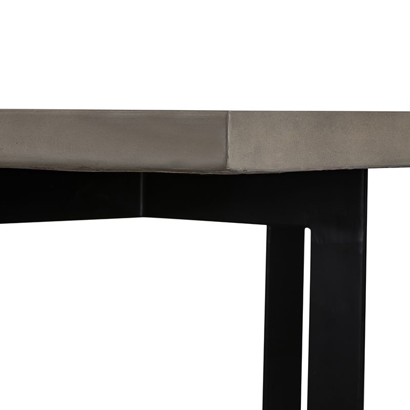 Modrest Sharon Modern Concrete & Black Metal Dining Table