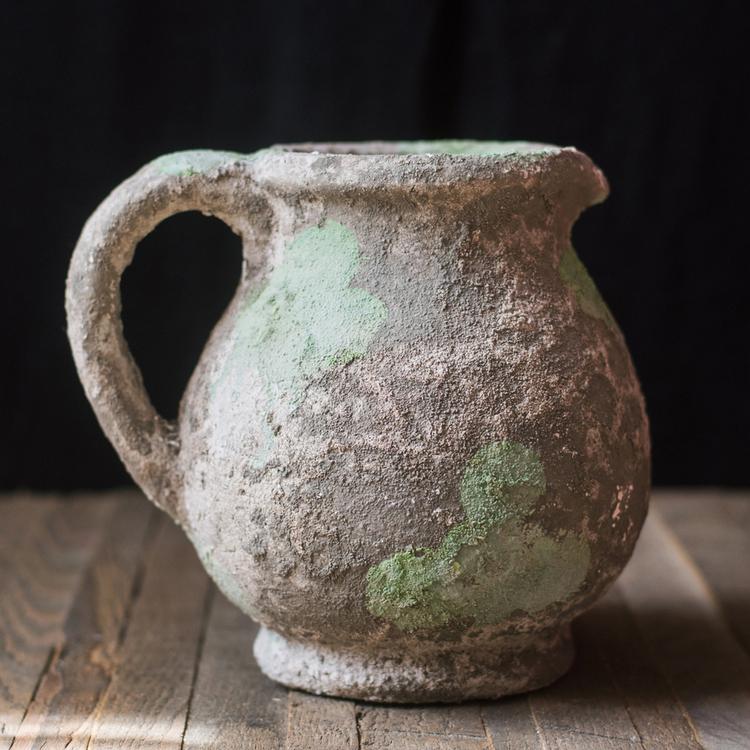 Pompeii Cement Floral Jar