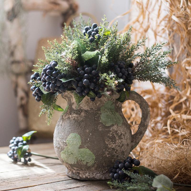 Pompeii Cement Floral Jar