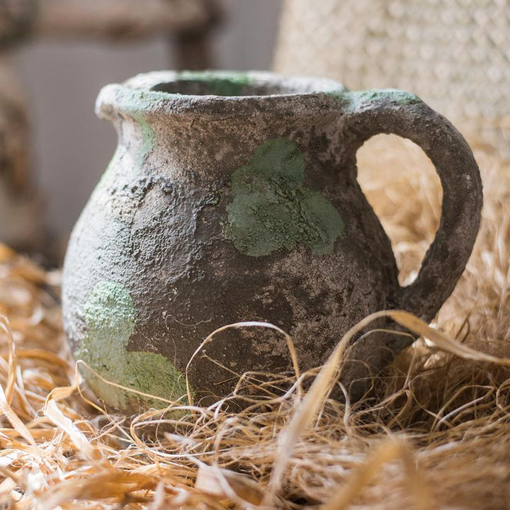 Pompeii Cement Floral Jar