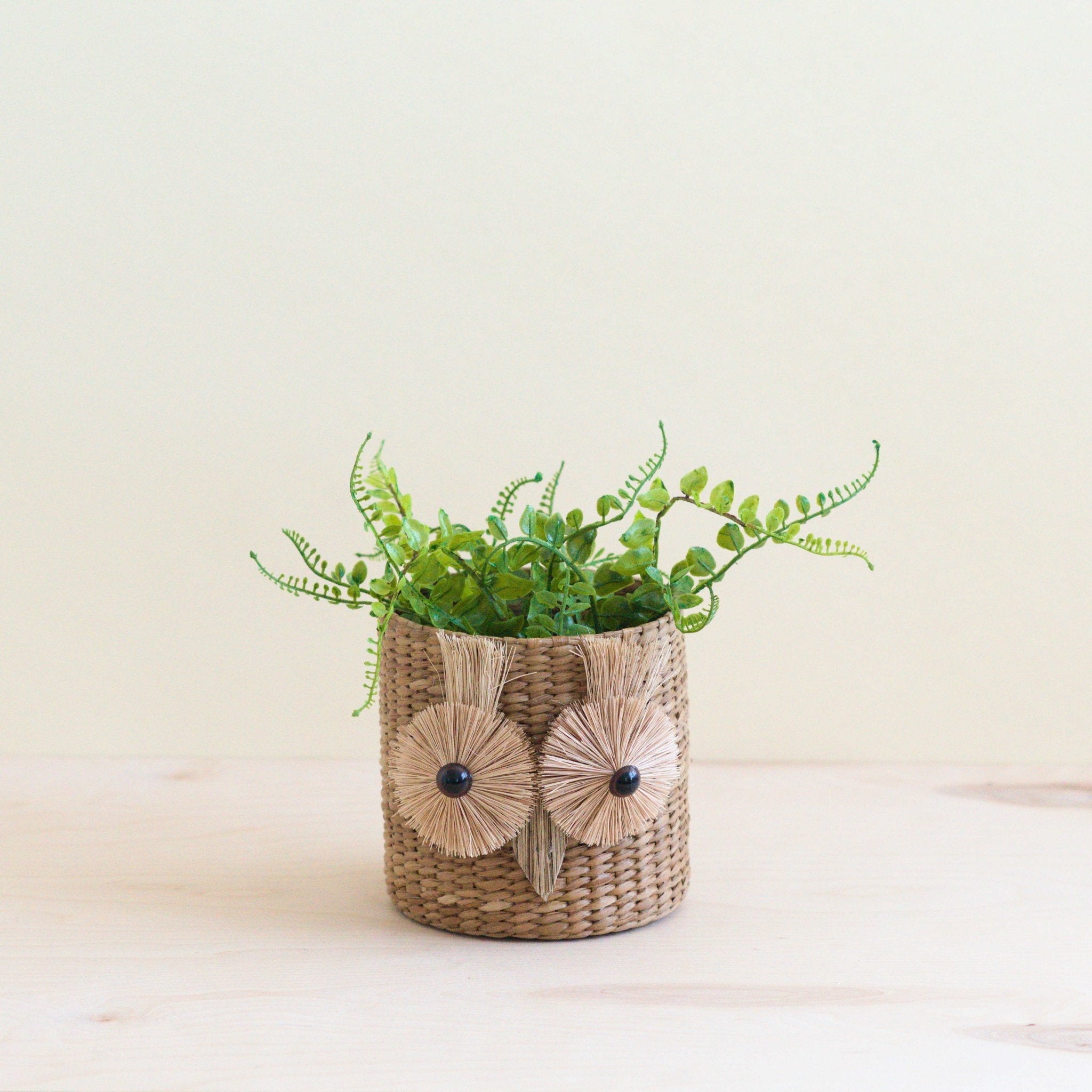 Owl Seagrass Basket Planter