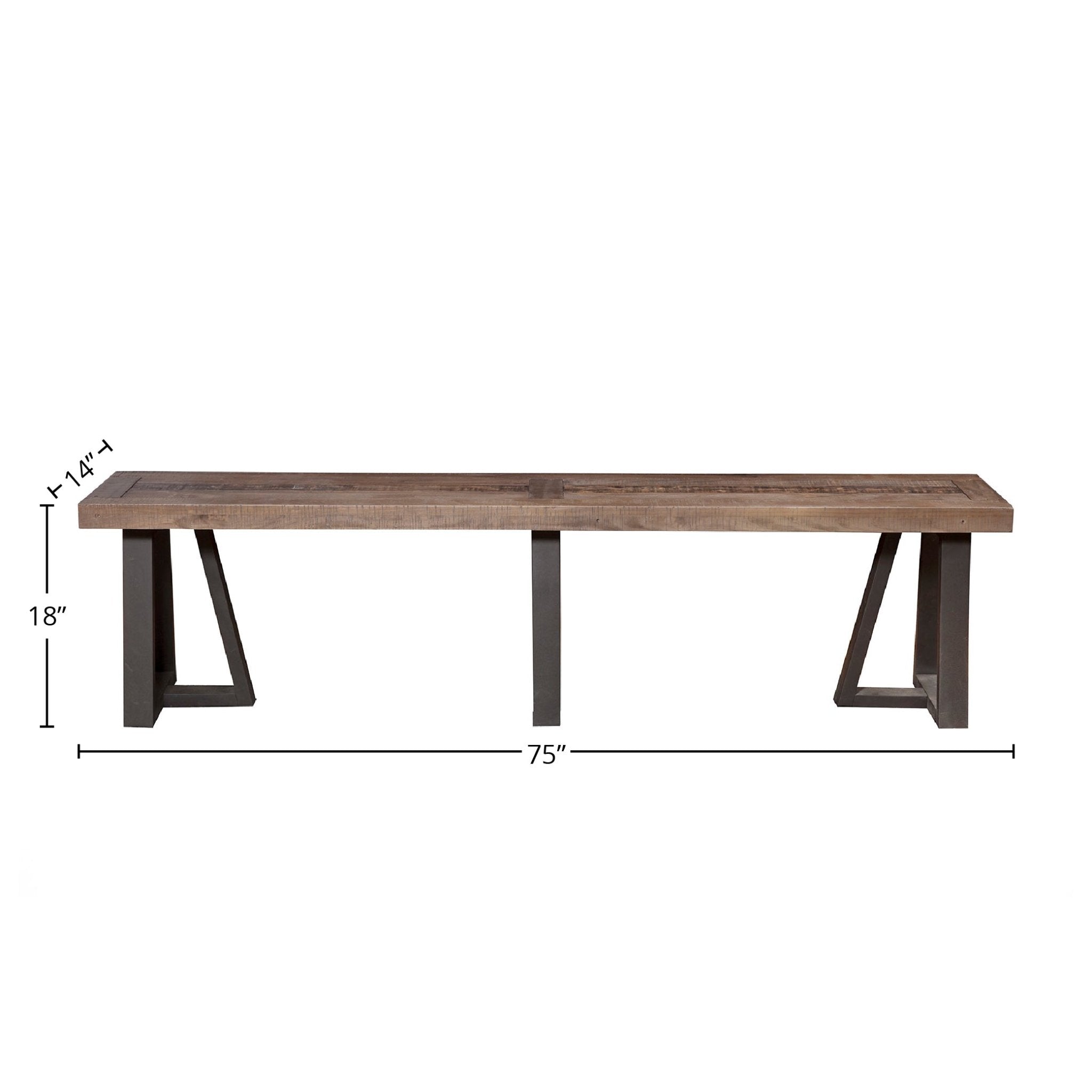 Prairie Dining Bench, Natural/Black