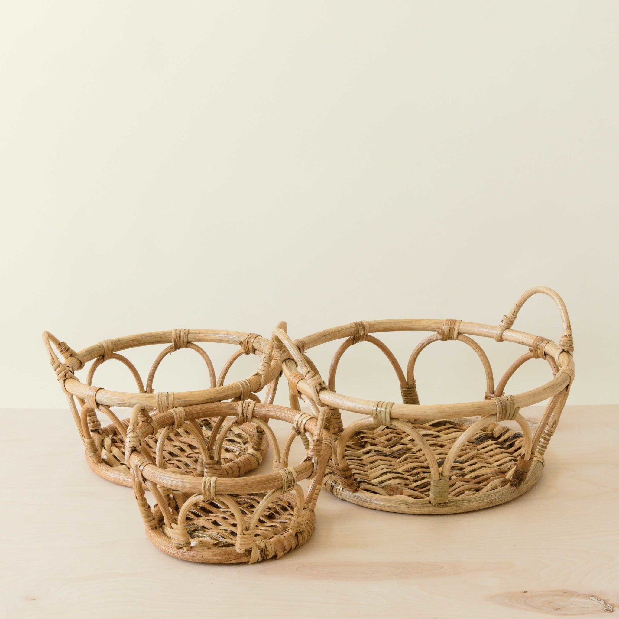 Rattan Fruit Basket, Set of 3