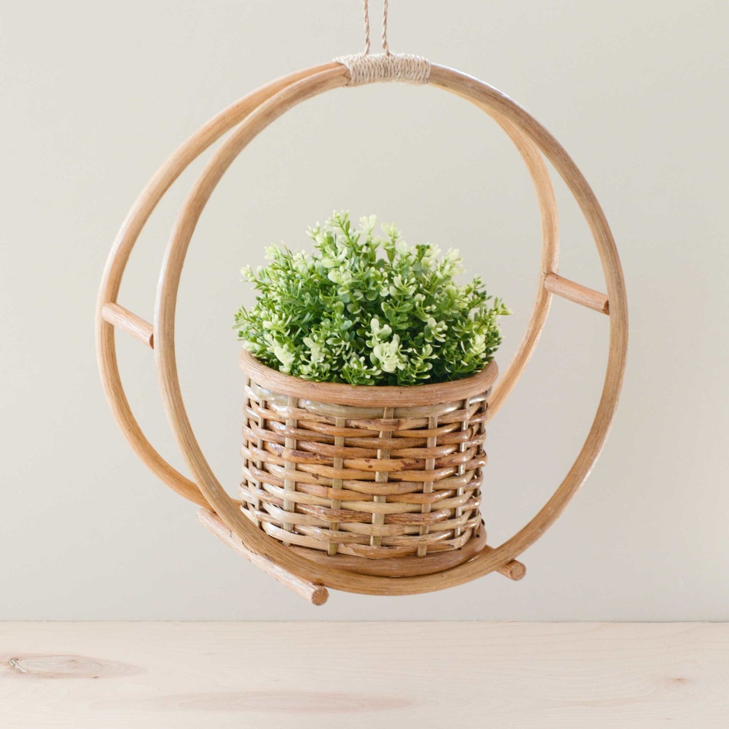 Rattan Round Hanging Planter