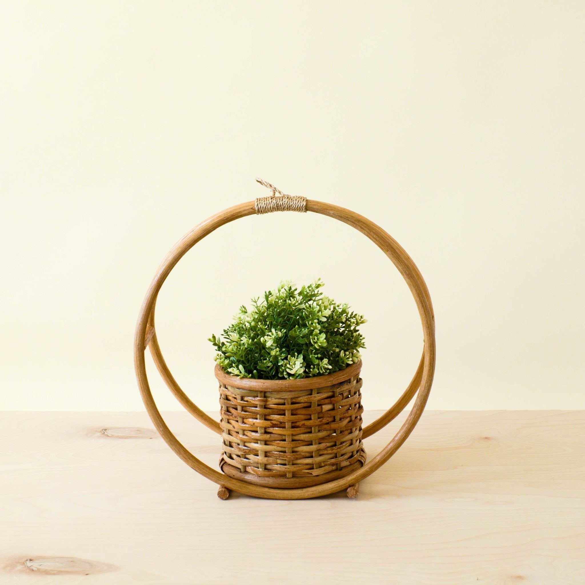 Rattan Round Hanging Planter