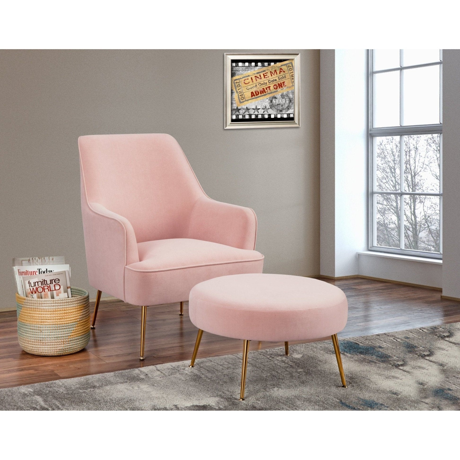 Rebecca Footstool, Pink